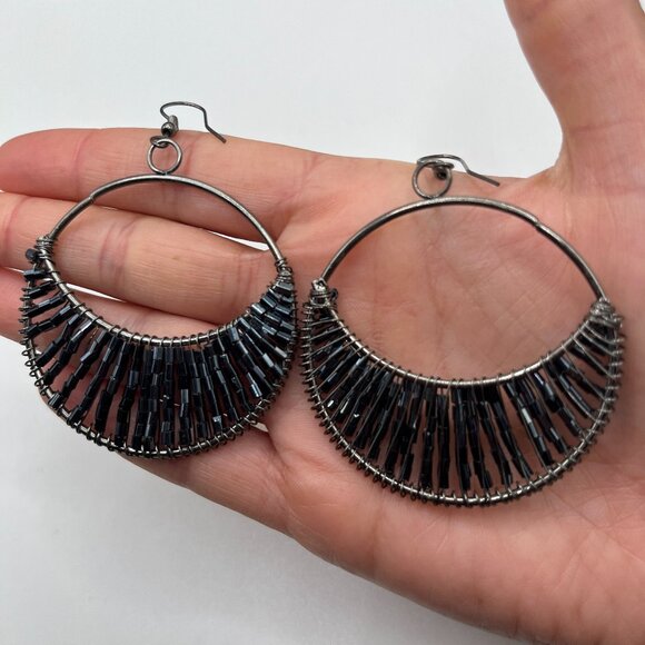 Beaded Hoop Earrings: Playful Boho Style - Picture 1 of 4